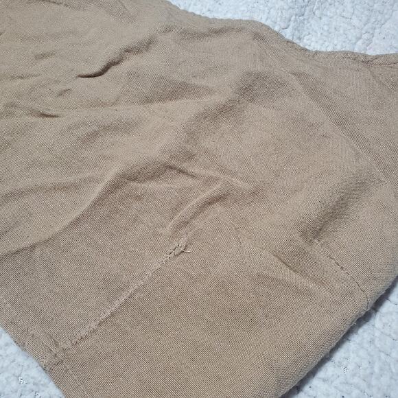 Japna One Shoulder Crop Top Women's Size Medium Tan Beige Rayon Flax Blend - Picture 2 of 8